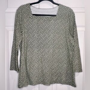 Kim Rogers Women's green abstract print Top - Size XL